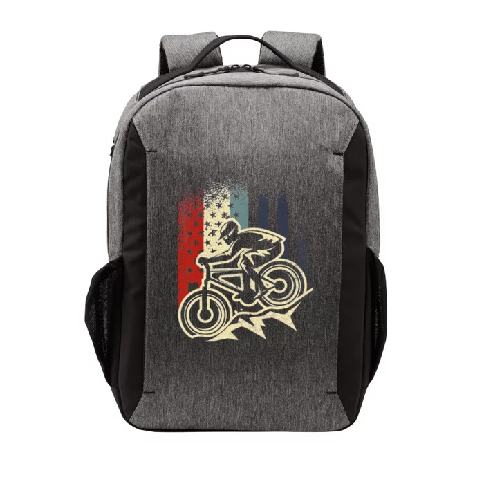 Dirt Bike MTB Downhill Mountain American Flag 4th Of July Vector Backpack