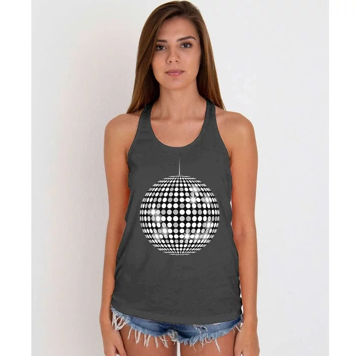 Disco Ball Music Lovers Women's Knotted Racerback Tank