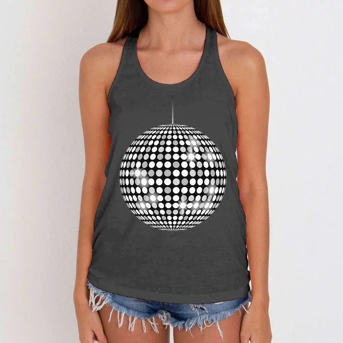 Disco Ball Music Lovers Women's Knotted Racerback Tank