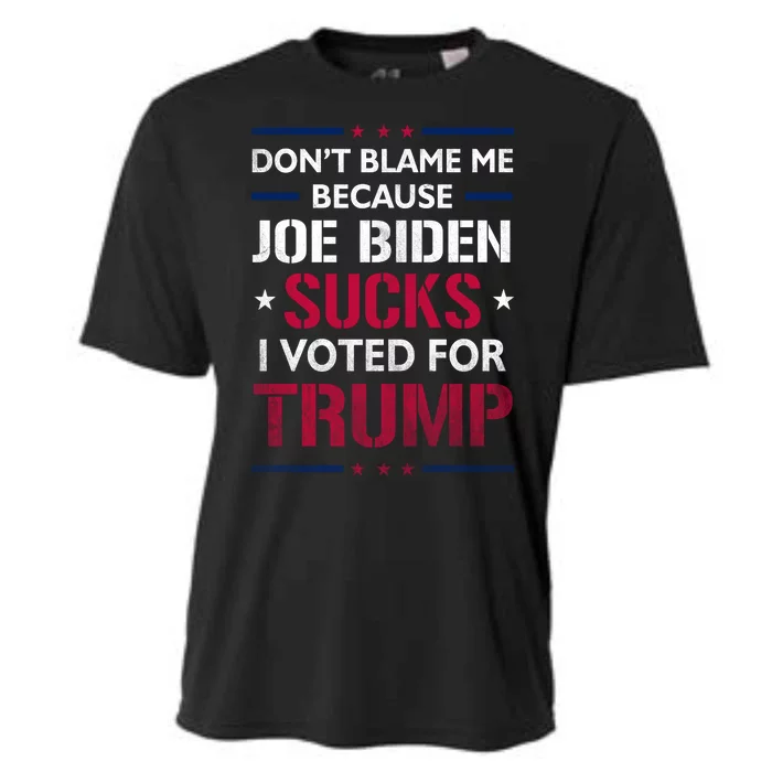 Don't Blame Me Joe Biden Sucks I Voted For Trump USA Flag Cooling Performance Crew T-Shirt