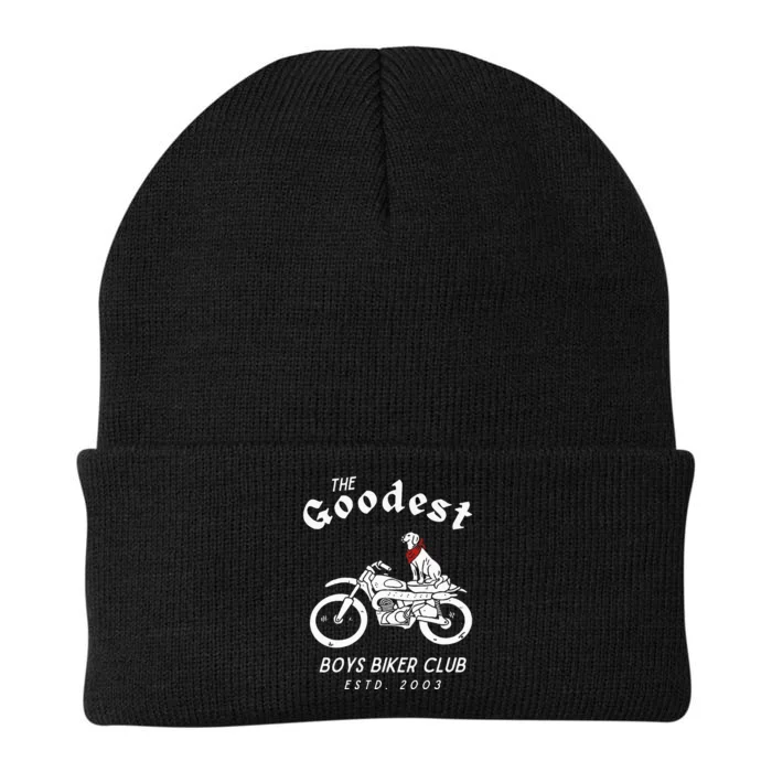 Dog Biker Motorcycle Club Puppy Western Grunge Knit Cap Winter Beanie