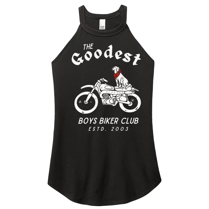 Dog Biker Motorcycle Club Puppy Western Grunge Women’s Perfect Tri Rocker Tank