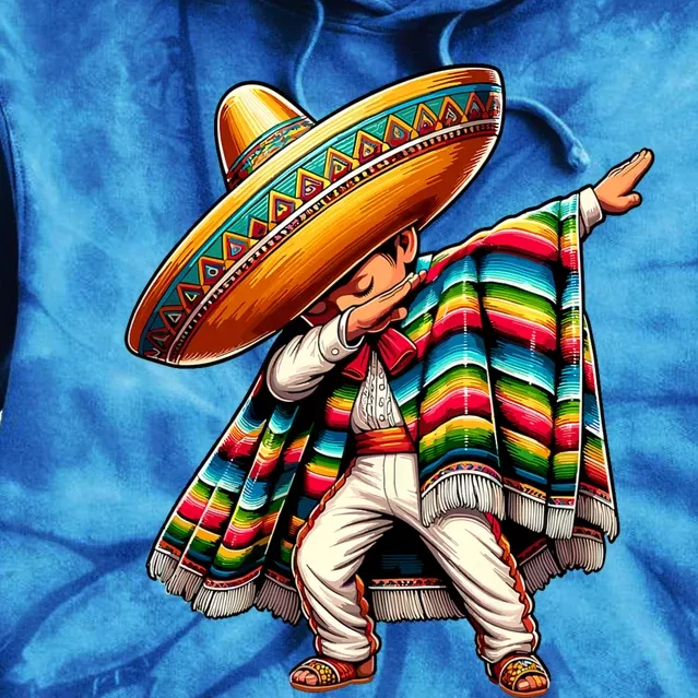 Dabbing Boy Mexican Poncho Cinco De Mayo Tie Dye Hoodie