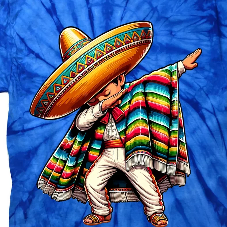 Dabbing Boy Mexican Poncho Cinco De Mayo Tie-Dye T-Shirt