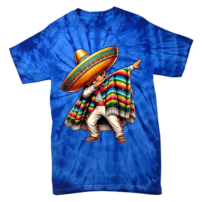 Dabbing Boy Mexican Poncho Cinco De Mayo Tie-Dye T-Shirt