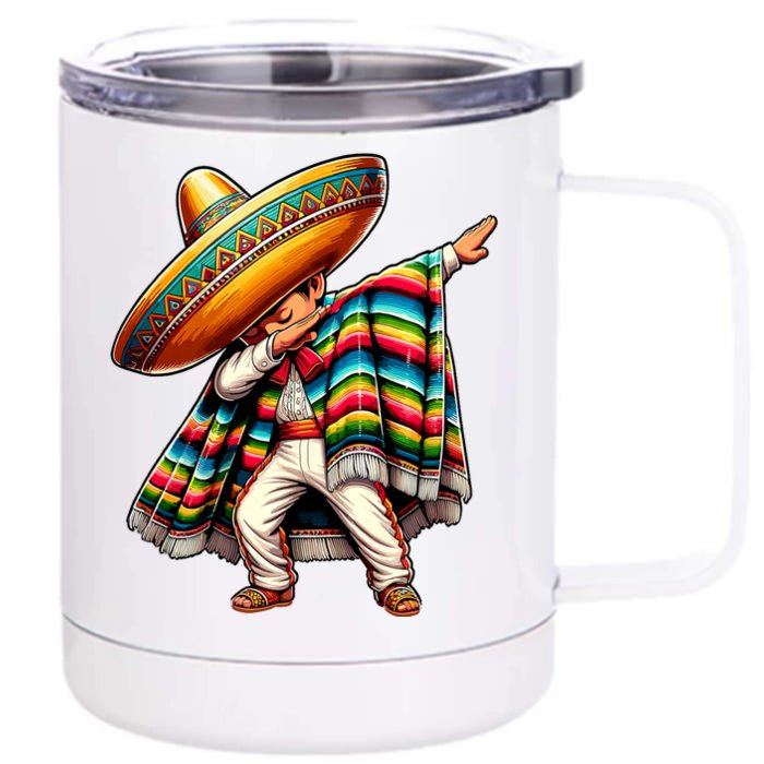 Dabbing Boy Mexican Poncho Cinco De Mayo Front & Back 12oz Stainless Steel Tumbler Cup