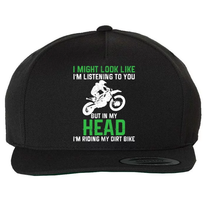 Dirt Bike Motocross Enduro Funny Quote Motorcycle Biker Gift Wool Snapback Cap