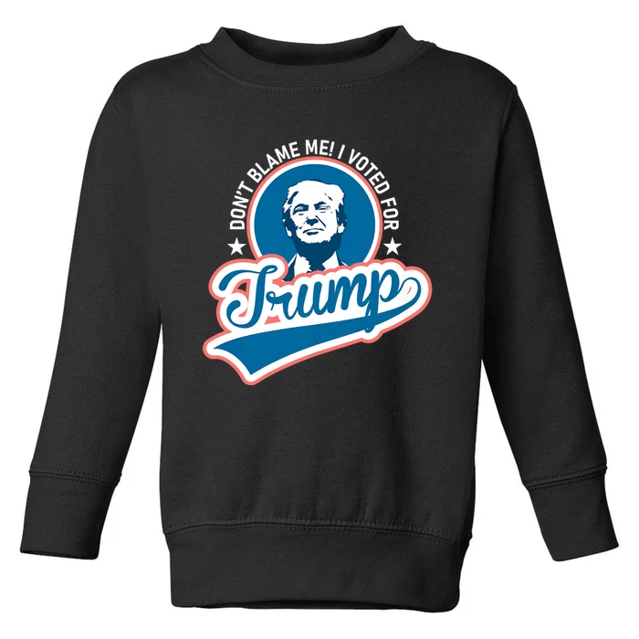 DonT Blame Me I Voted For Trump Usa Vintage Retro Toddler Sweatshirt