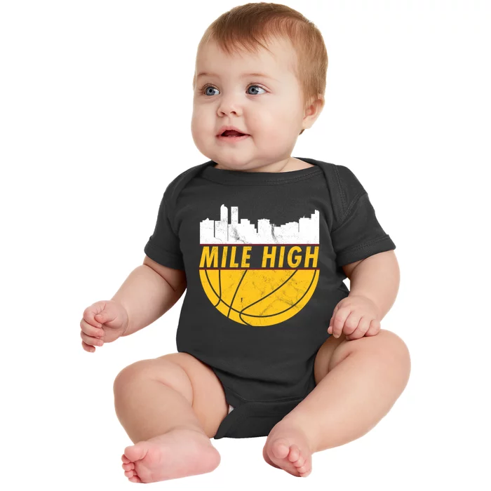 Denver Basketball Mile High 5280 Baby Bodysuit