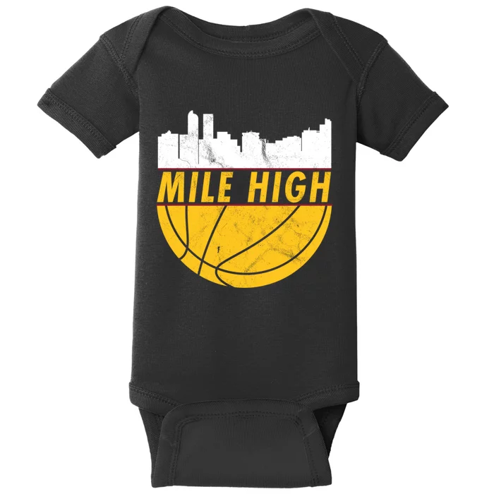 Denver Basketball Mile High 5280 Baby Bodysuit