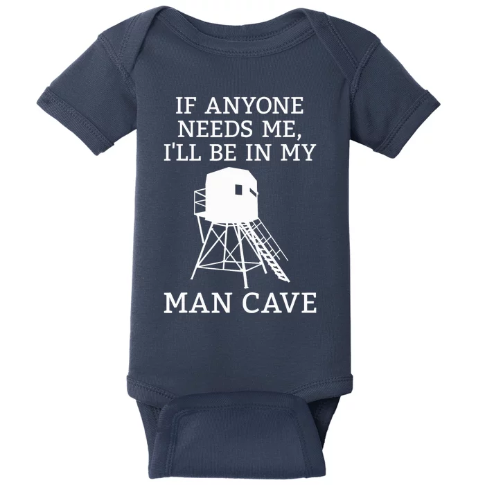 Deer Blind Man Cave Funny Hunter Dad Grandad Hunting Season Baby Bodysuit