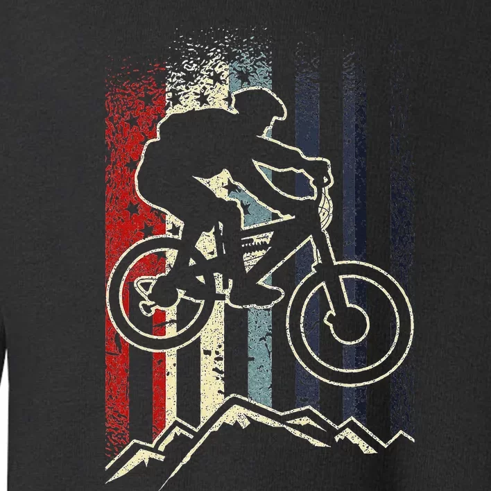 Dirt Bike Mtb Downhill Mountain American Us Flag Toddler Sweatshirt