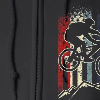 Dirt Bike Mtb Downhill Mountain American Us Flag Full Zip Hoodie