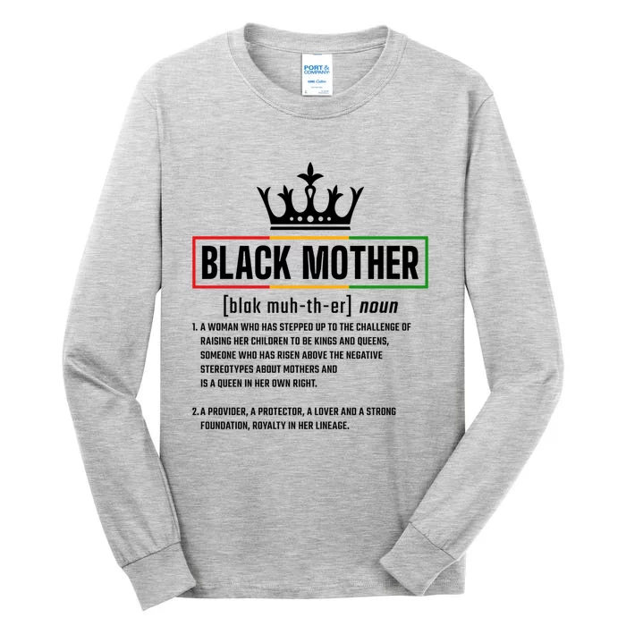 Dope Black Mother Definition Black History Month Mom Gift Tall Long Sleeve T-Shirt