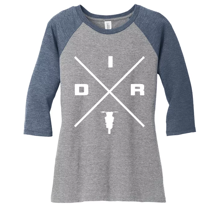 Dirt Bike Motocross Apparel Dirt Bike Motocross Women's Tri-Blend 3/4-Sleeve Raglan Shirt