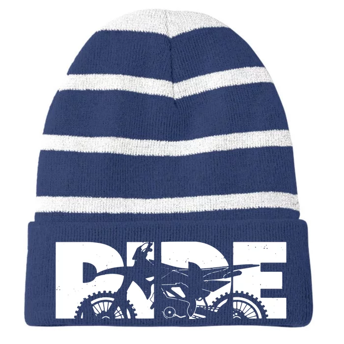 Dirt Bike Motocross Apparel Motocross Dirt Bike Striped Beanie with Solid Band