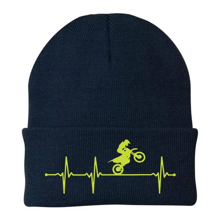 Dirt Bike Motocross Heartbeat Knit Cap Winter Beanie