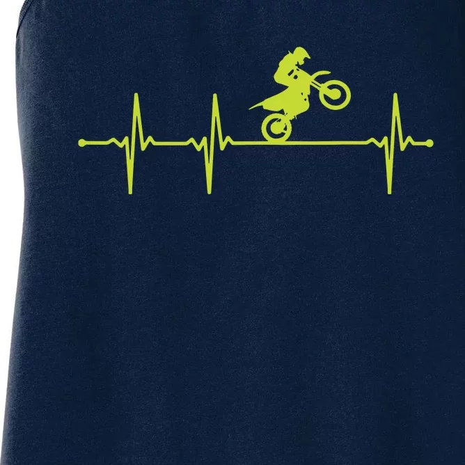 Dirt Bike Motocross Heartbeat Women's Racerback Tank