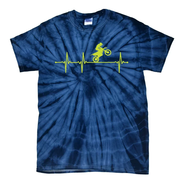 Dirt Bike Motocross Heartbeat Tie-Dye T-Shirt