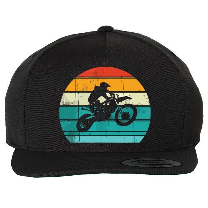 Dirt Bike Motocross Motorcycle Vintage Retro Wool Snapback Cap