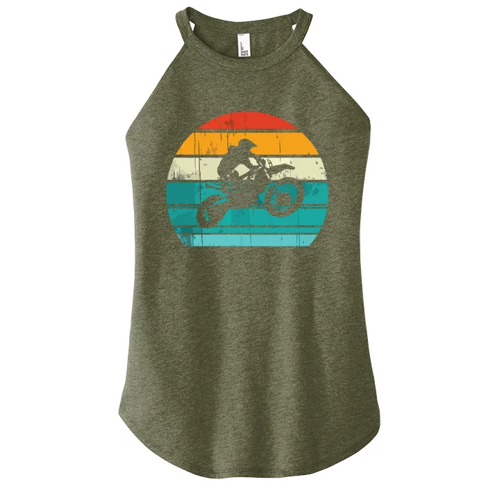 Dirt Bike Motocross Motorcycle Vintage Retro Women’s Perfect Tri Rocker Tank