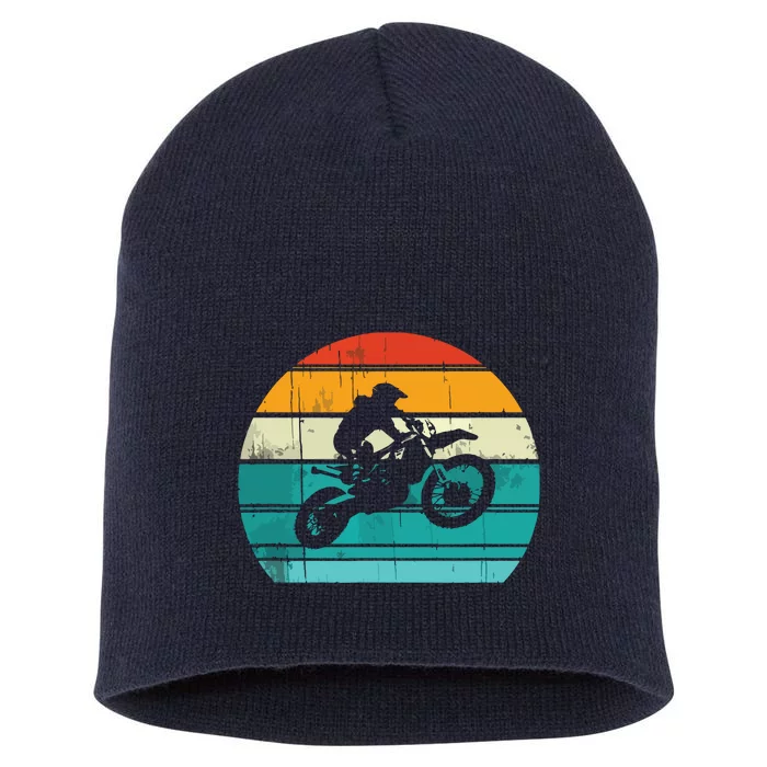 Dirt Bike Motocross Motorcycle Vintage Retro Short Acrylic Beanie