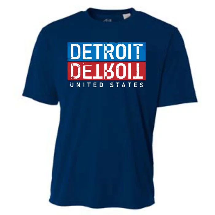 Detroit Block Mirrored Logo Cooling Performance Crew T-Shirt