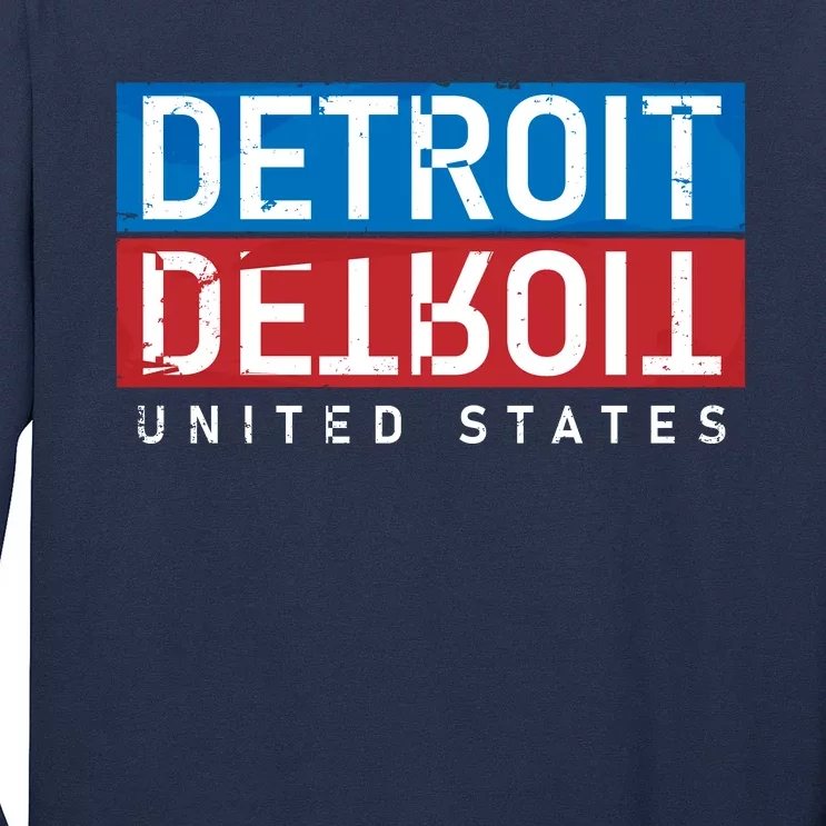 Detroit Block Mirrored Logo Long Sleeve Shirt