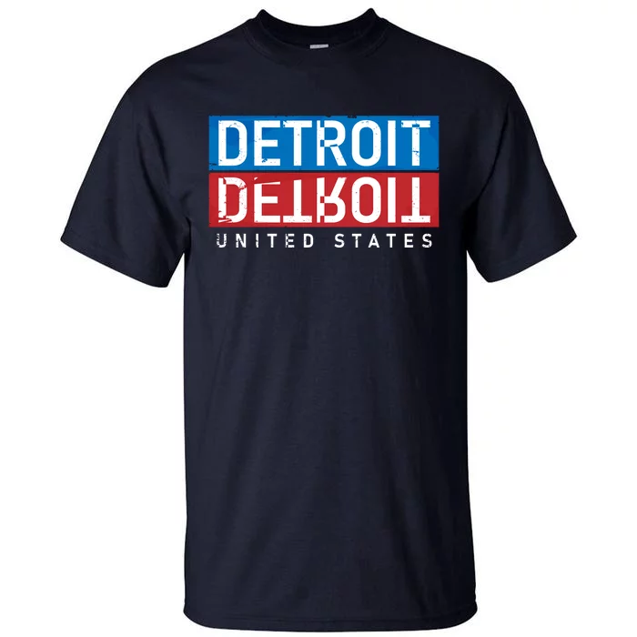 Detroit Block Mirrored Logo Tall T-Shirt