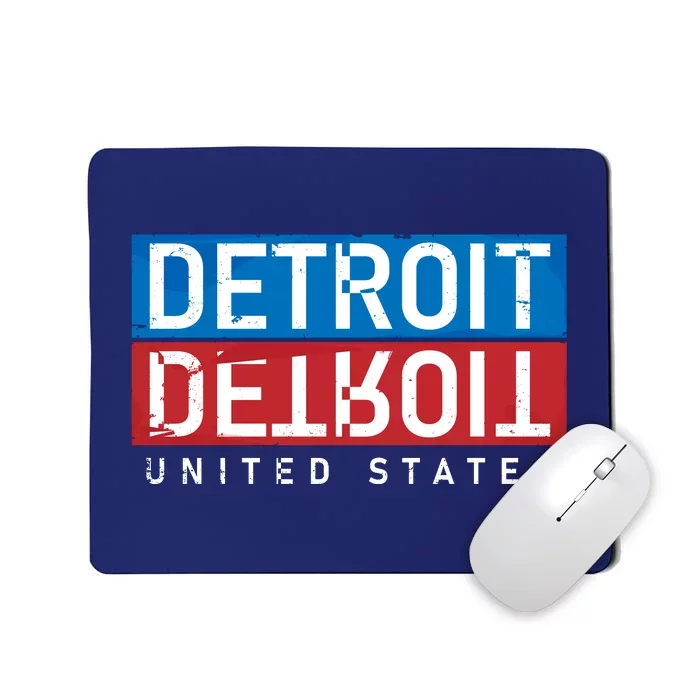 Detroit Block Mirrored Logo Mousepad