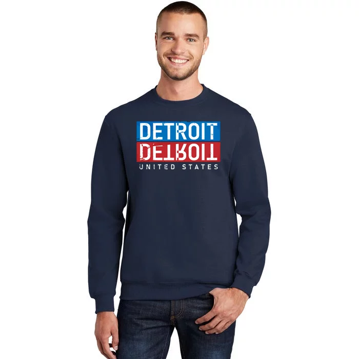 Detroit Block Mirrored Logo Tall Sweatshirt