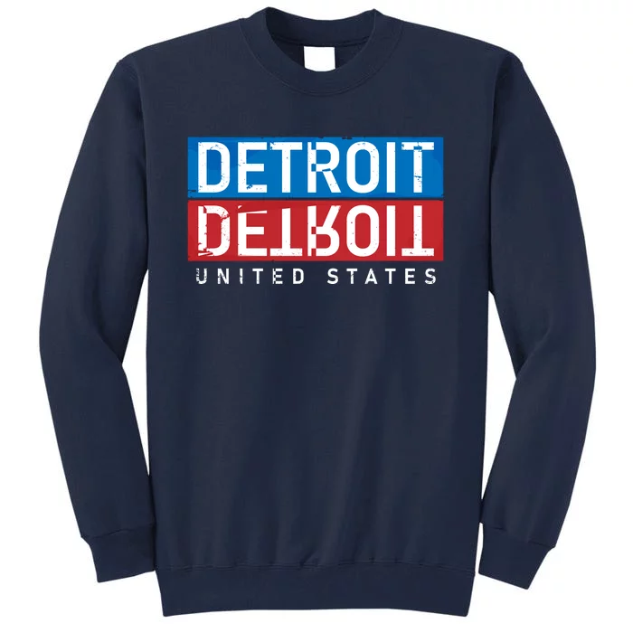 Detroit Block Mirrored Logo Tall Sweatshirt