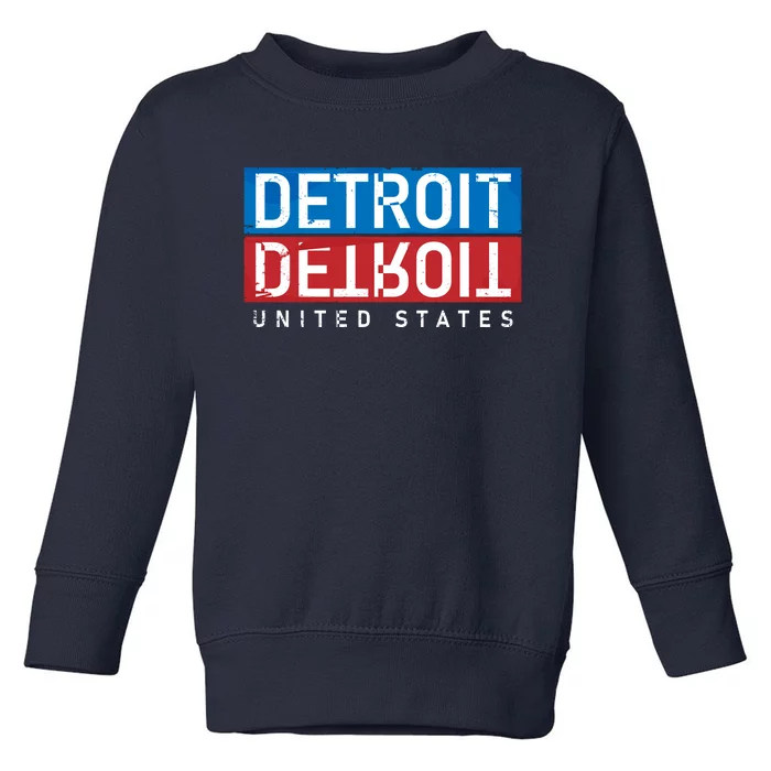 Detroit Block Mirrored Logo Toddler Sweatshirt