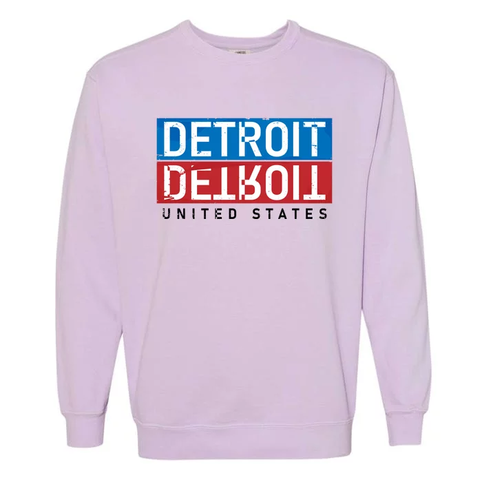 Detroit Block Mirrored Logo Garment-Dyed Sweatshirt