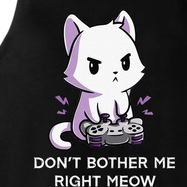 Don't Bother Me Right Meow Shirt Funny Video Gamer Kitten Ladies Tri-Blend Wicking Tank