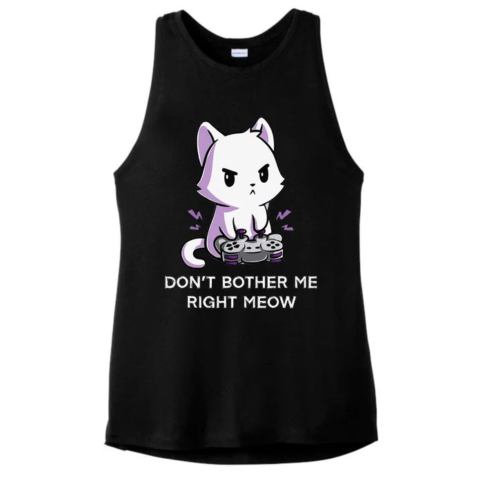 Don't Bother Me Right Meow Shirt Funny Video Gamer Kitten Ladies Tri-Blend Wicking Tank