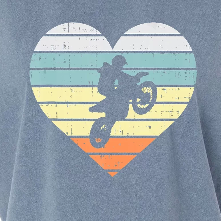 Dirt Biker Motocross Heart Retro Track Racing Riding Gift Garment-Dyed Women's Muscle Tee