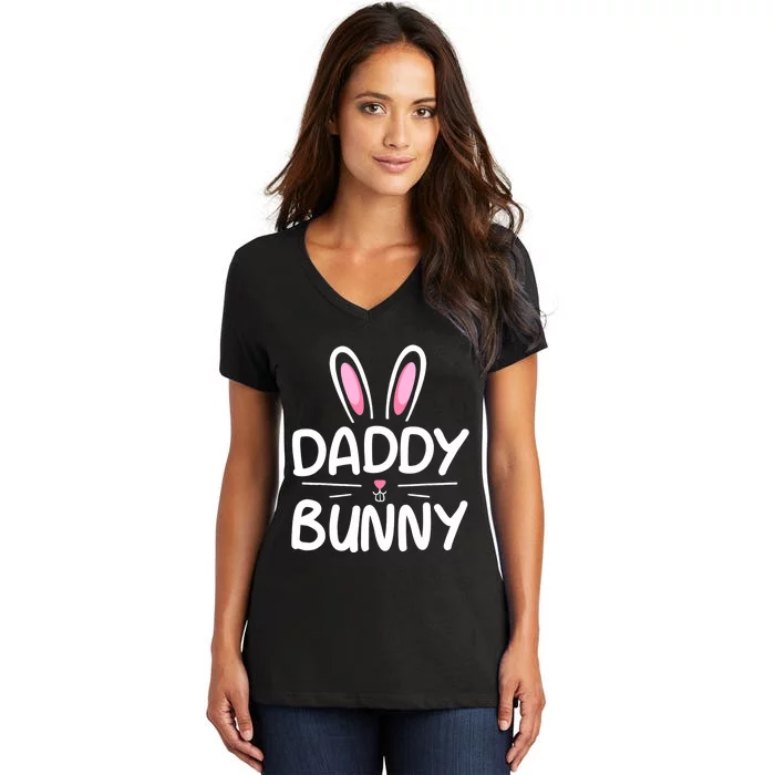 Daddy Bunny Matching Family Easter Dad Women's V-Neck T-Shirt