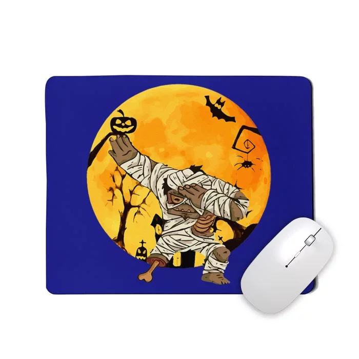 Dabbing Bigfoot Mummy Costume Moon Funny Sasquatch Halloween Mousepad