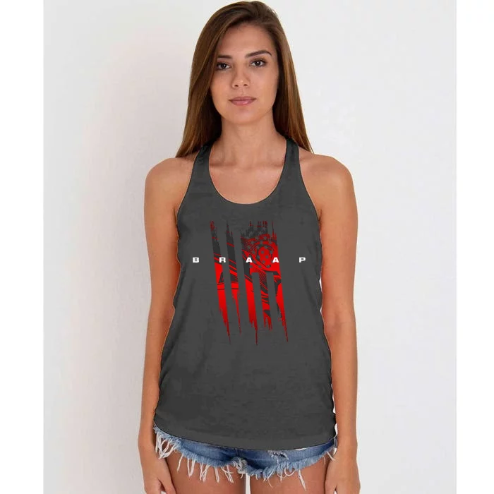 Dirt Bike Motocross Dirt Bike Motocross Women's Knotted Racerback Tank