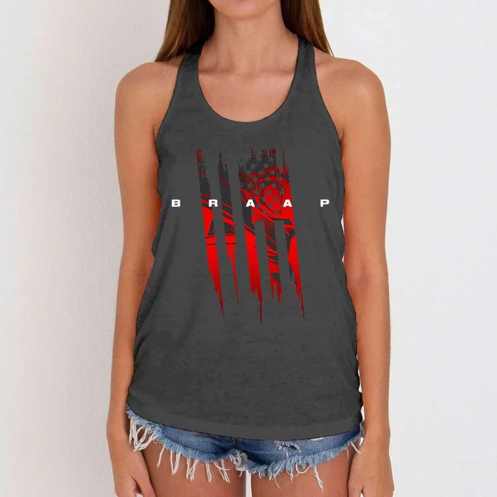 Dirt Bike Motocross Dirt Bike Motocross Women's Knotted Racerback Tank