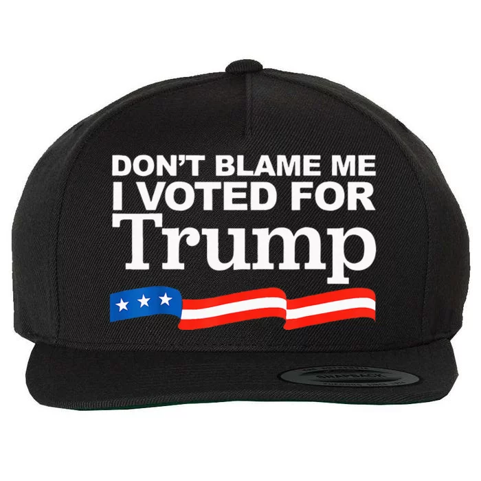 Dont Blame Me I Voted For Trump President Election Wool Snapback Cap