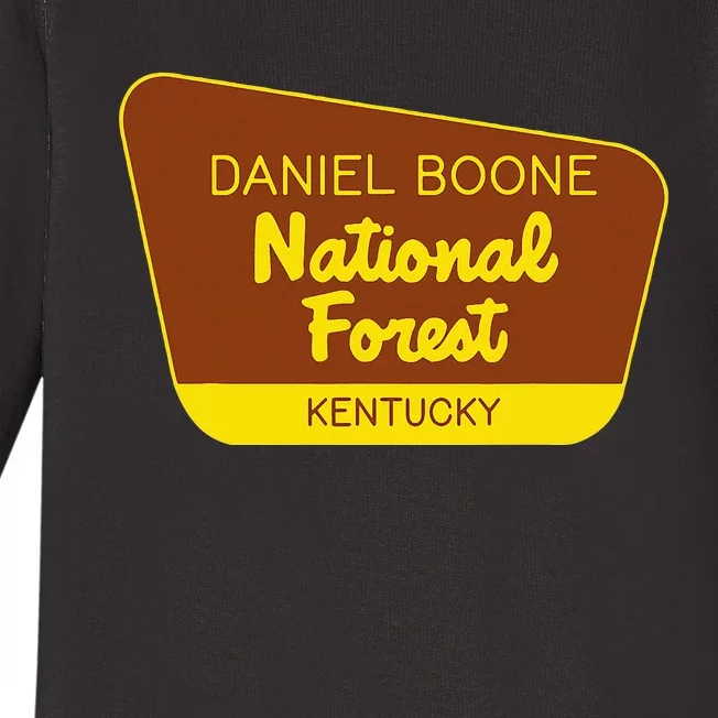 Daniel Boone National Forest Kentucky Retro Sign Baby Long Sleeve Bodysuit