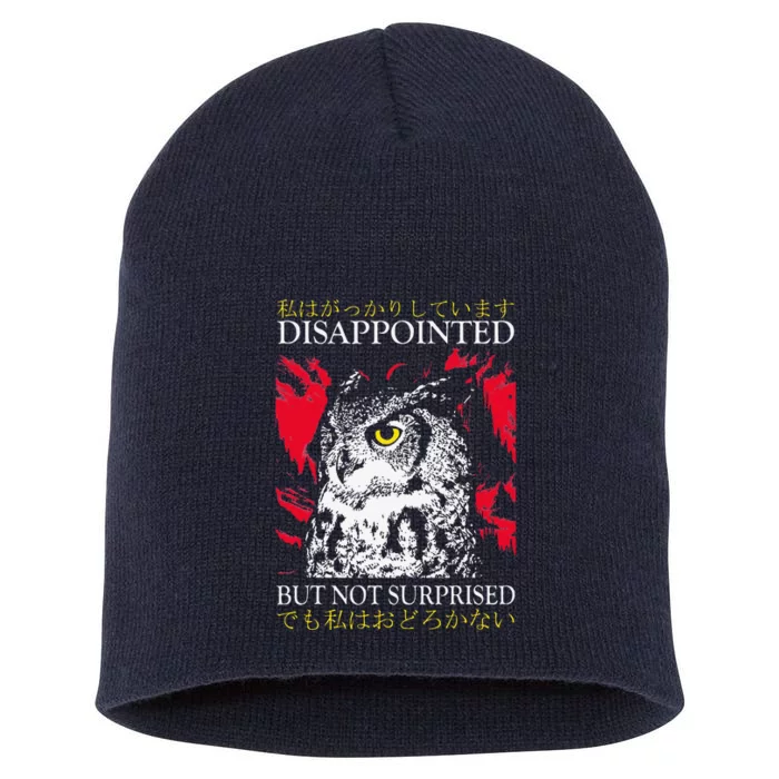 Disappointed But Not Surprised Owl Japanese Short Acrylic Beanie