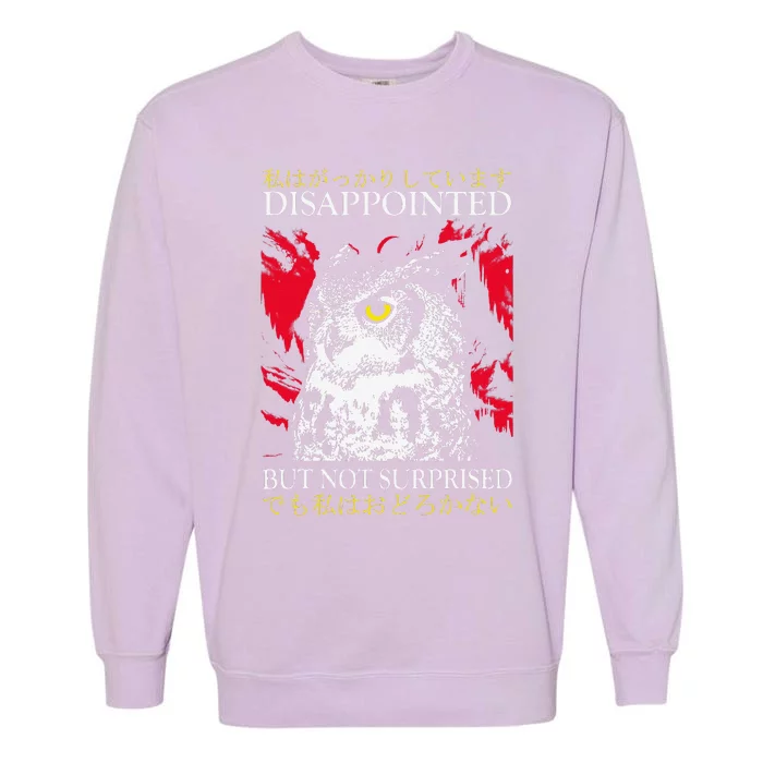 Disappointed But Not Surprised Owl Japanese Garment-Dyed Sweatshirt