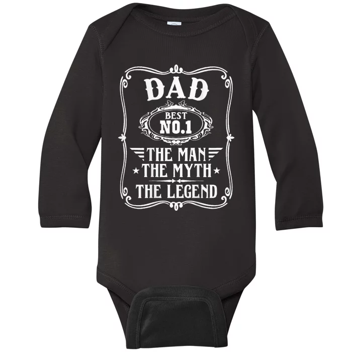 Dad Best No1 The Man The Myth The Legend Baby Long Sleeve Bodysuit