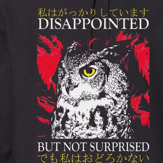 Disappointed But Not Surprised Owl Japanese Premium Hoodie