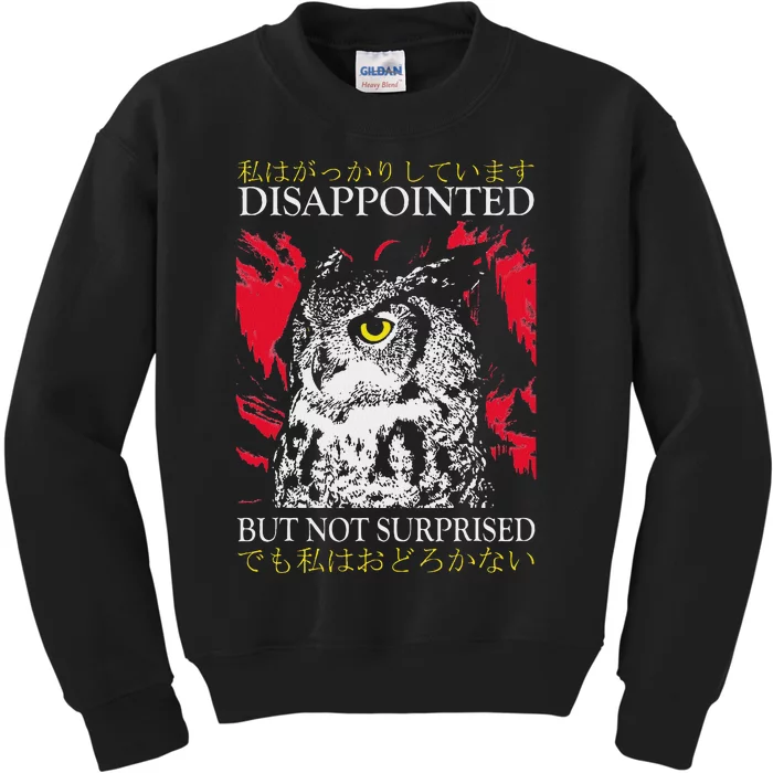 Disappointed But Not Surprised Owl Japanese Kids Sweatshirt