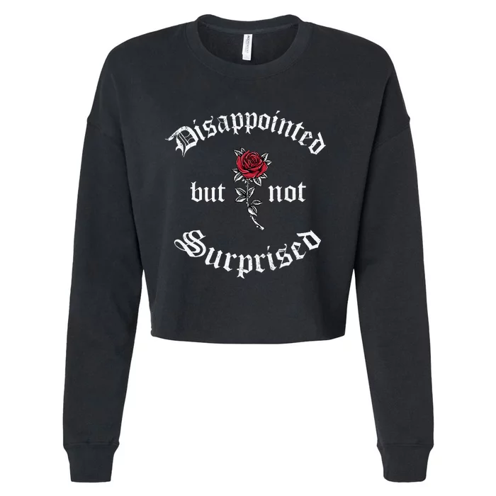 Disappointed But Not Surprised Soft Grunge Aesthetics Rose Cropped Pullover Crew