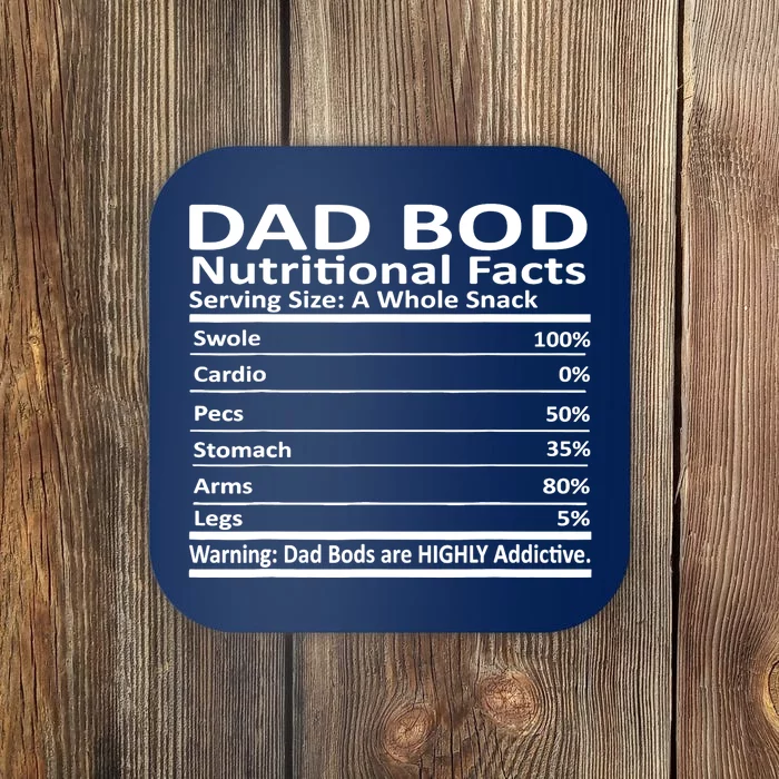 Dad Bod Nutritional Facts Funny Father Coaster